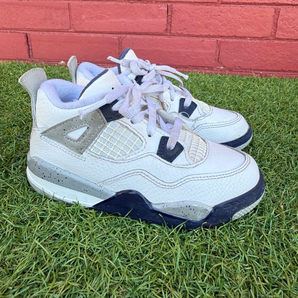 Nike Air Jordan 4 Retro‎ Midnight Navy Kids Toddler Sneakers BQ7670-140 Size 10C